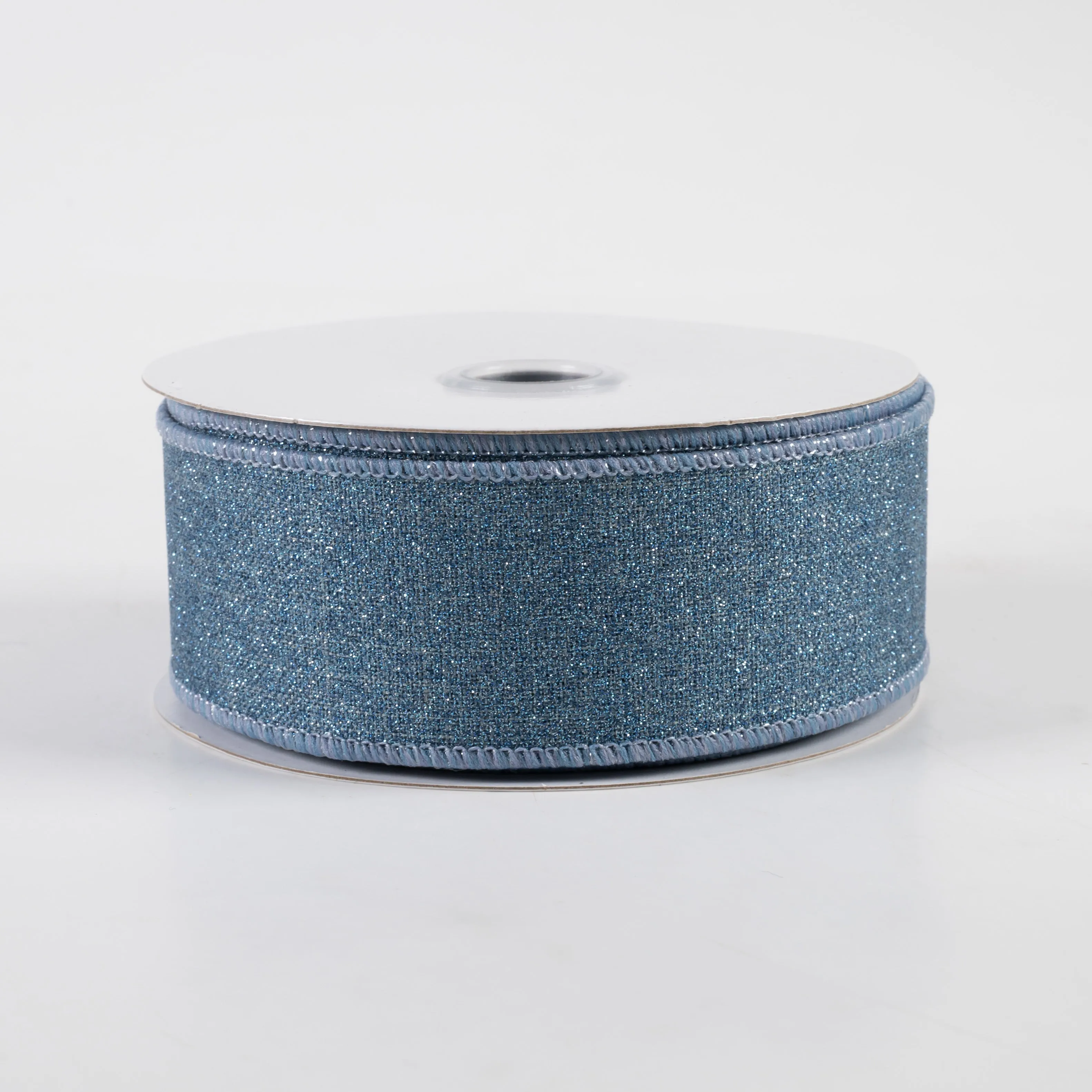 1.5" Fine Glitter on Royal Ribbon: Smoke Blue (10 Yards)