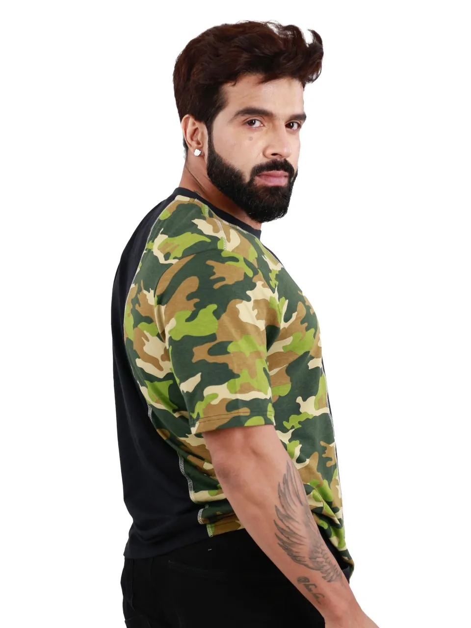 Alex Black Camo Printed Organic Bamboo T-Shirt (Pack Of 1)