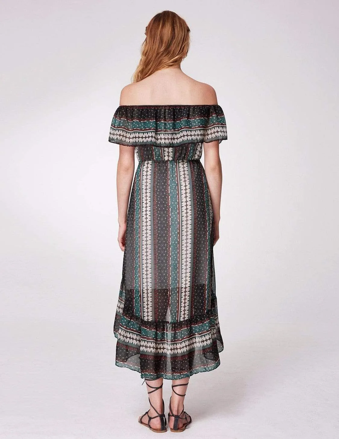 Alisa Pan Off Shoulder Printed Boho Dress