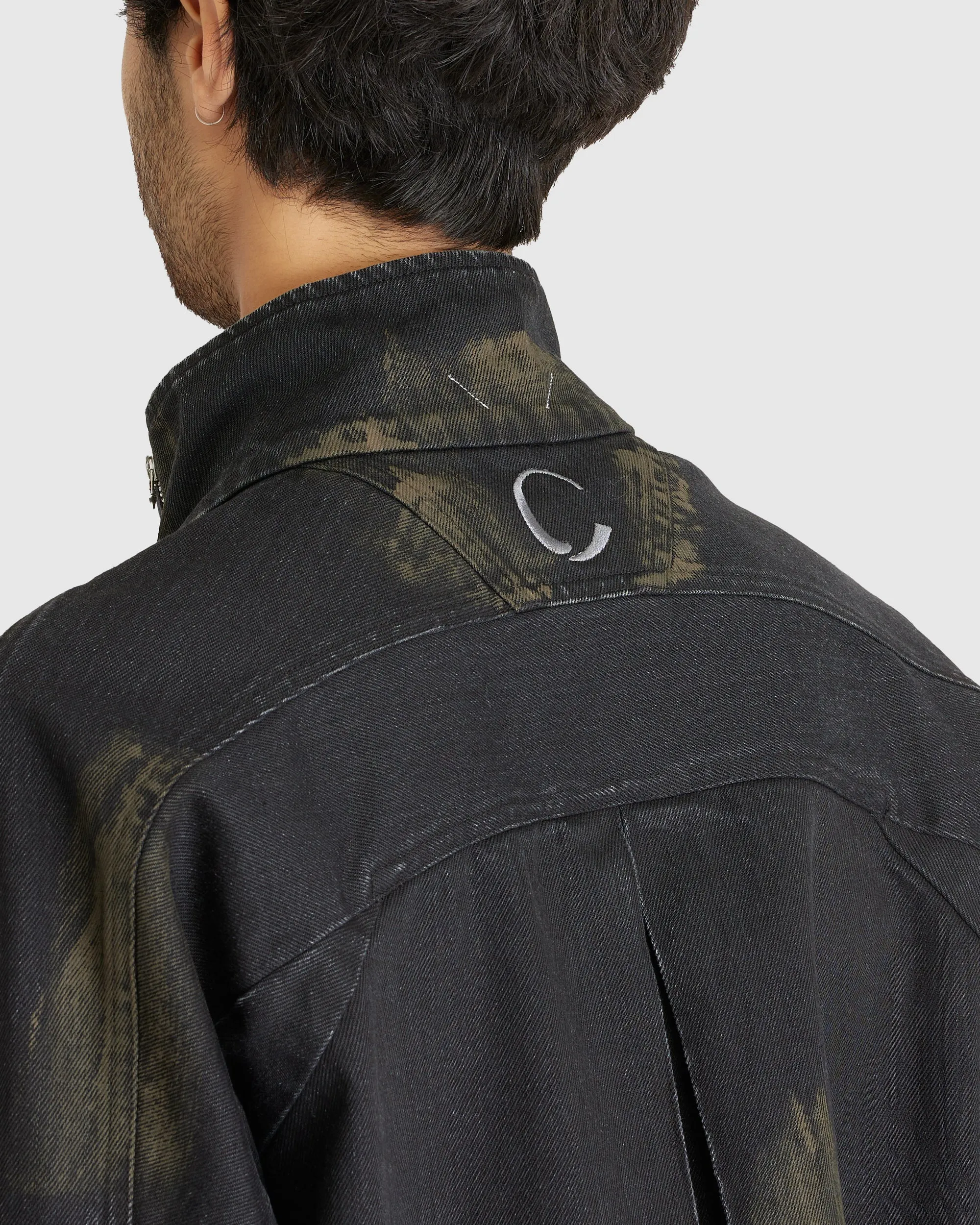 Articulated Sleeve Jacket Mud Denim