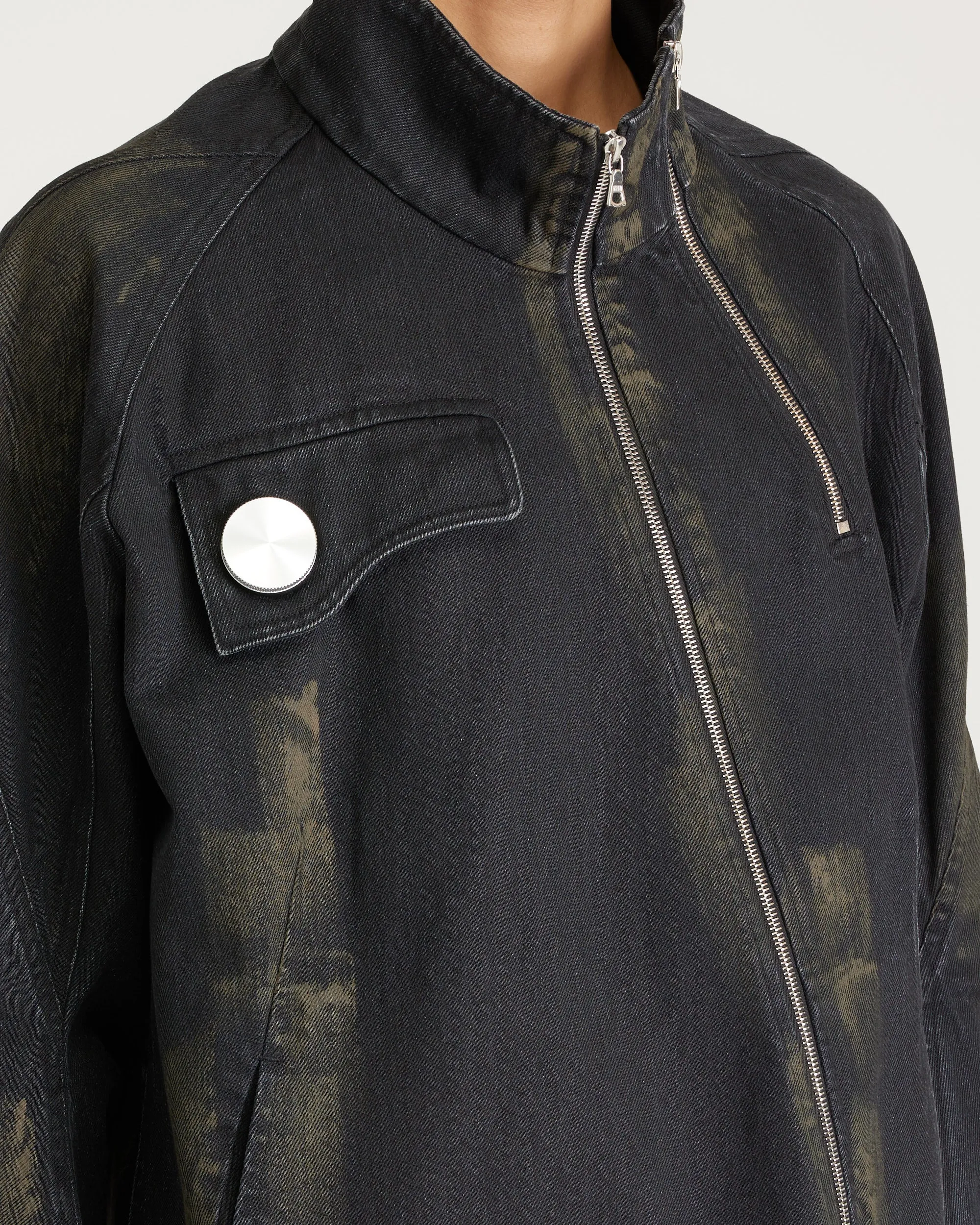 Articulated Sleeve Jacket Mud Denim