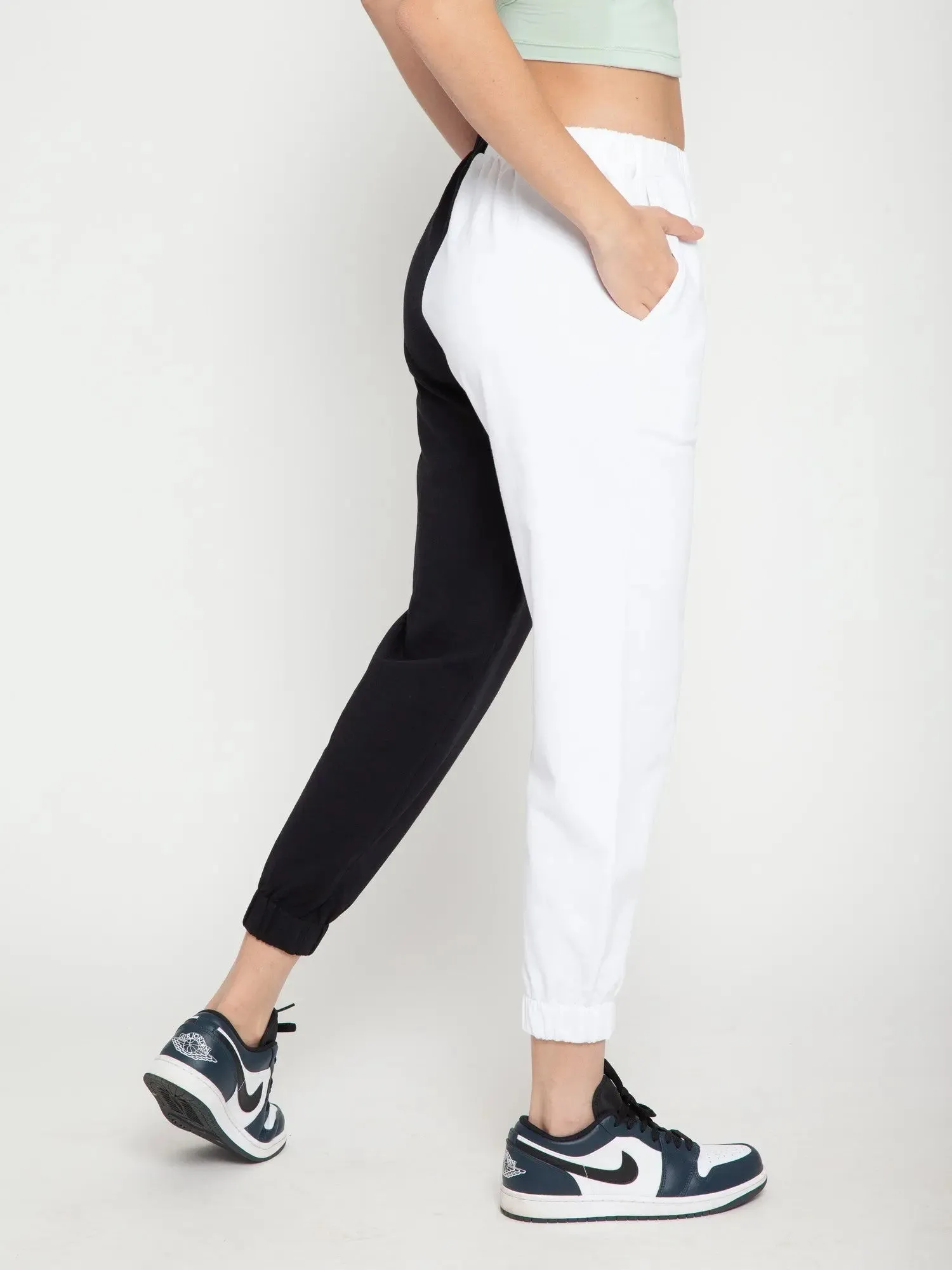 Black and White Split Jogger