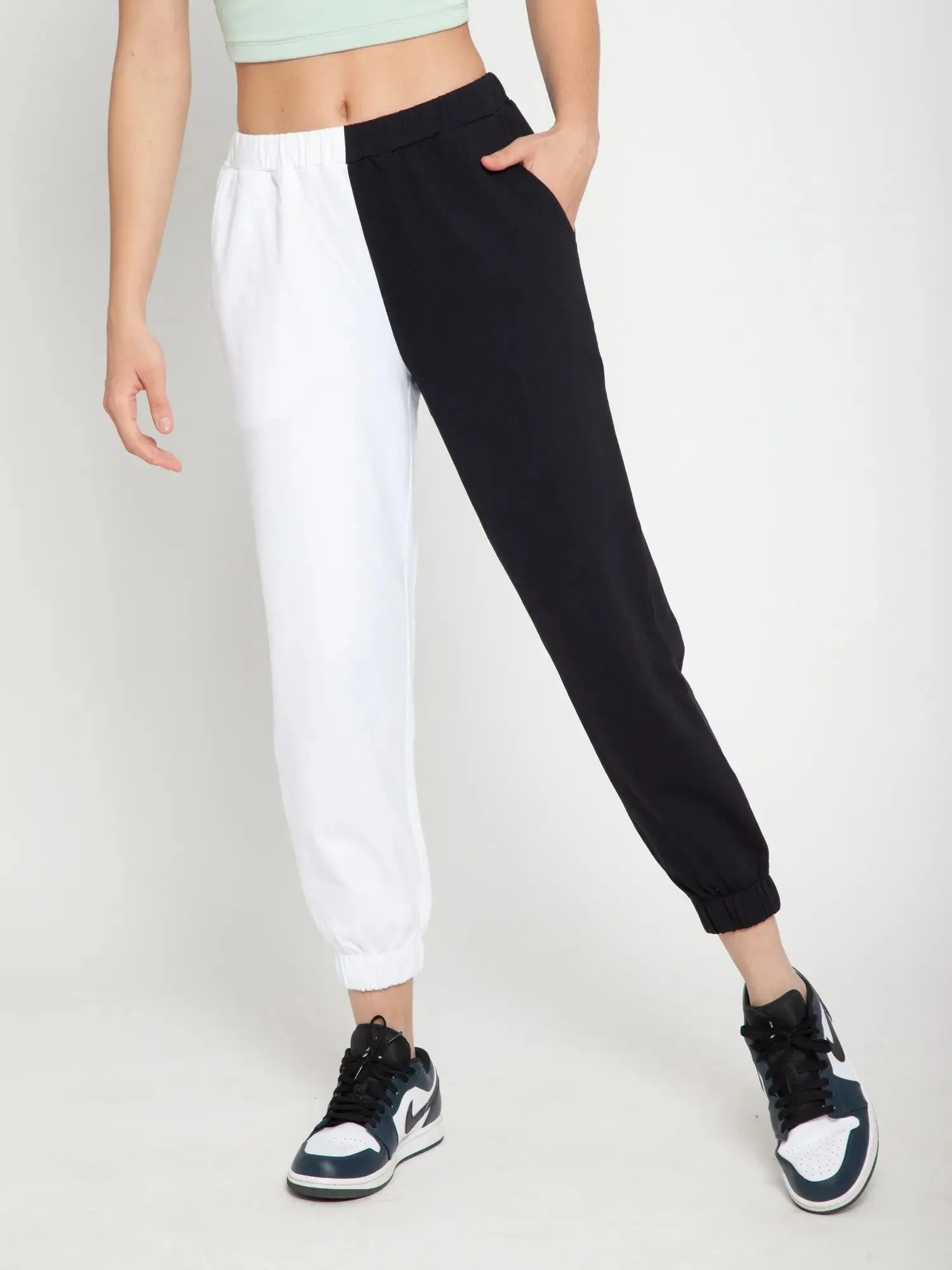 Black and White Split Jogger