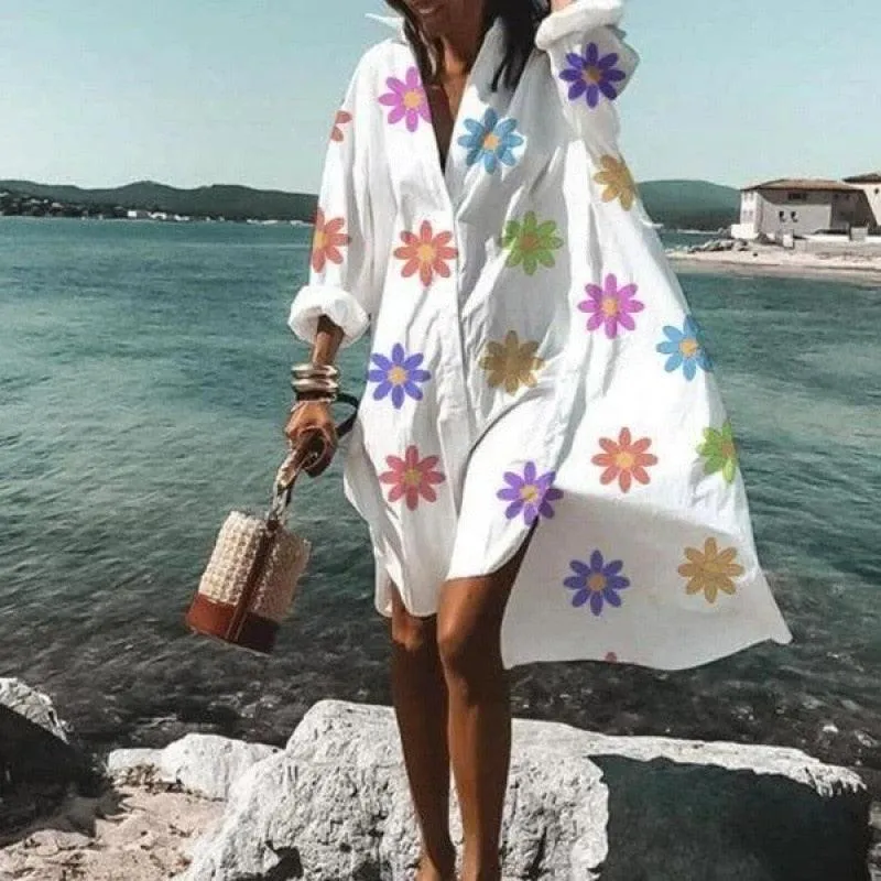 Bohemian long Sleeve Loose Summer Dress