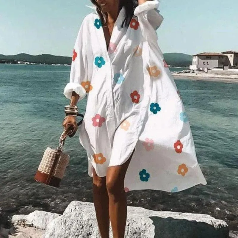 Bohemian long Sleeve Loose Summer Dress