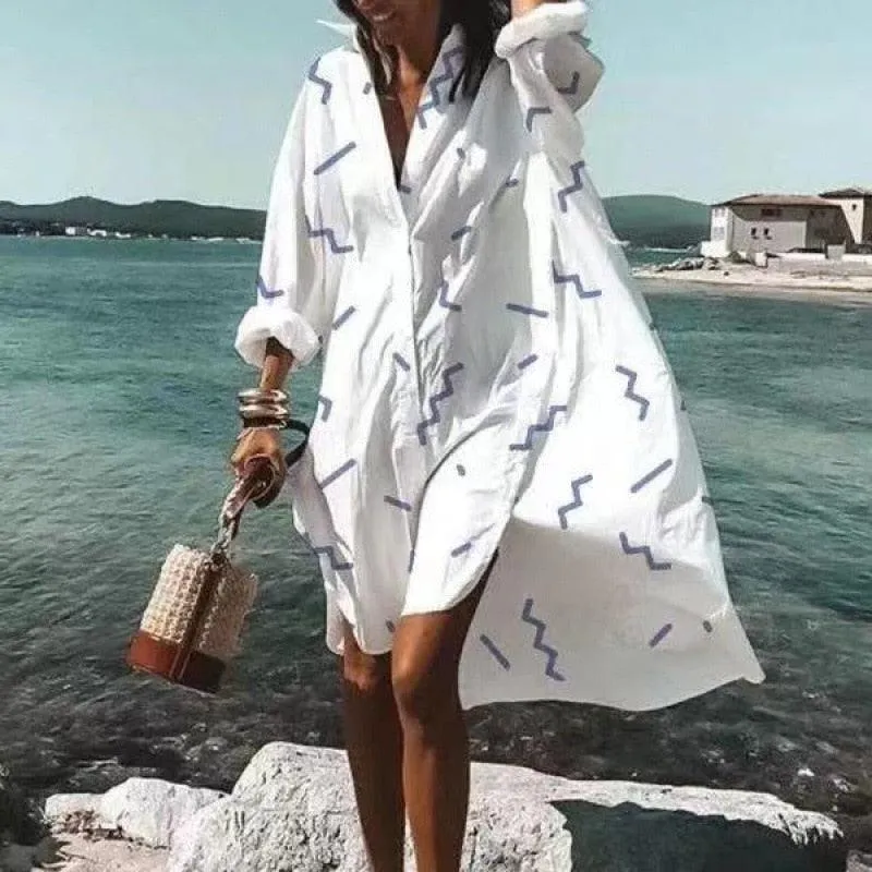 Bohemian long Sleeve Loose Summer Dress