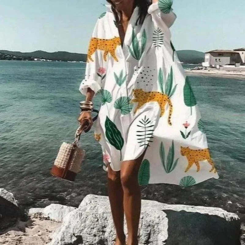 Bohemian long Sleeve Loose Summer Dress