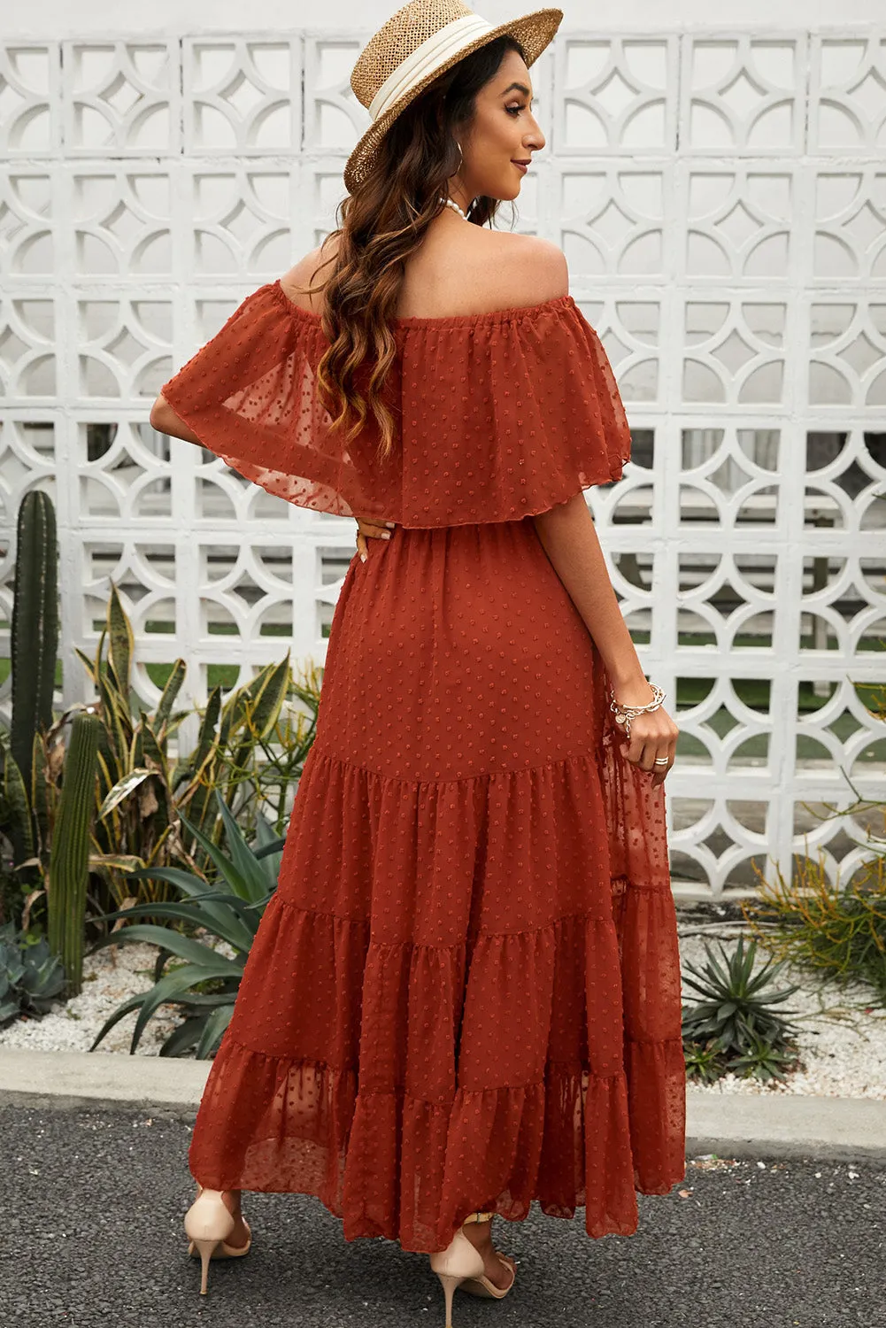 Boho Swiss Dot Tiered Maxi Dress