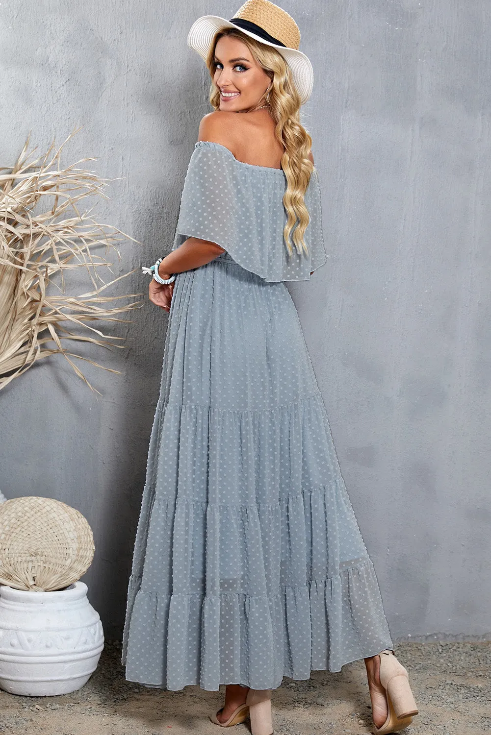 Boho Swiss Dot Tiered Maxi Dress