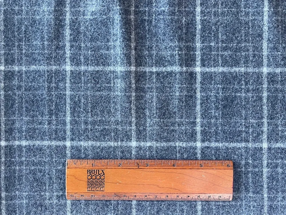 Botto Giuseppe Slate Grey & Barely White Wool Flannel (Made in Italy)