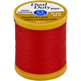 Coats Dual Duty Plus Jean & Topstitching Thread 60yd Red