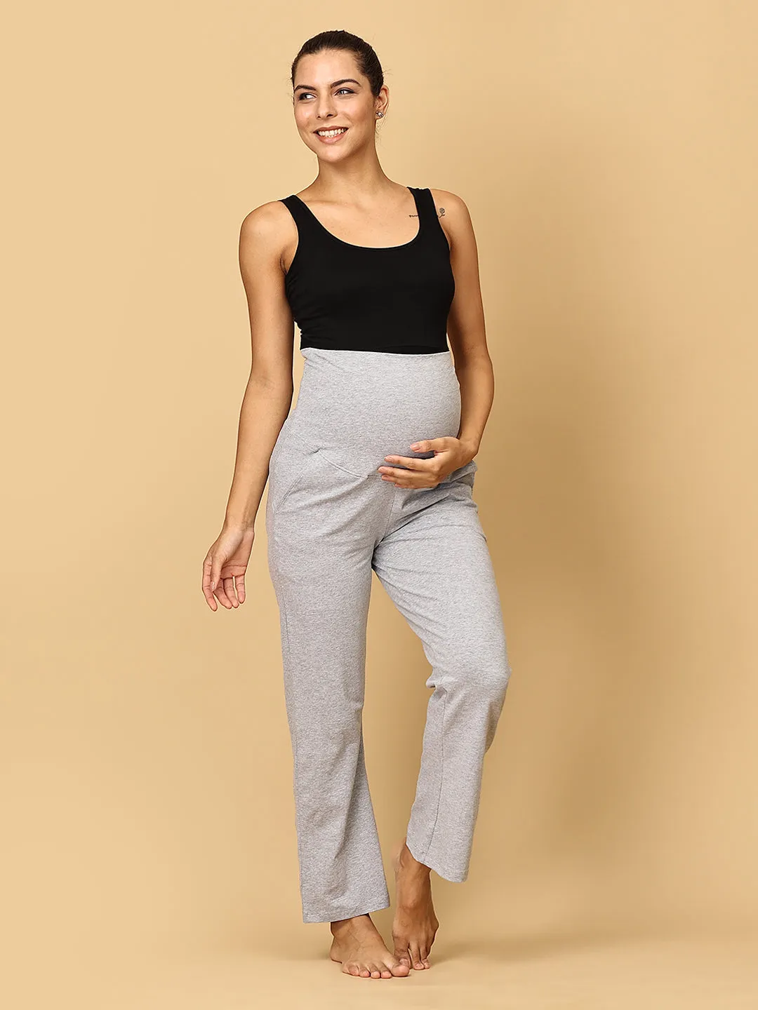 Comfy Maternity Trackpants - Grey