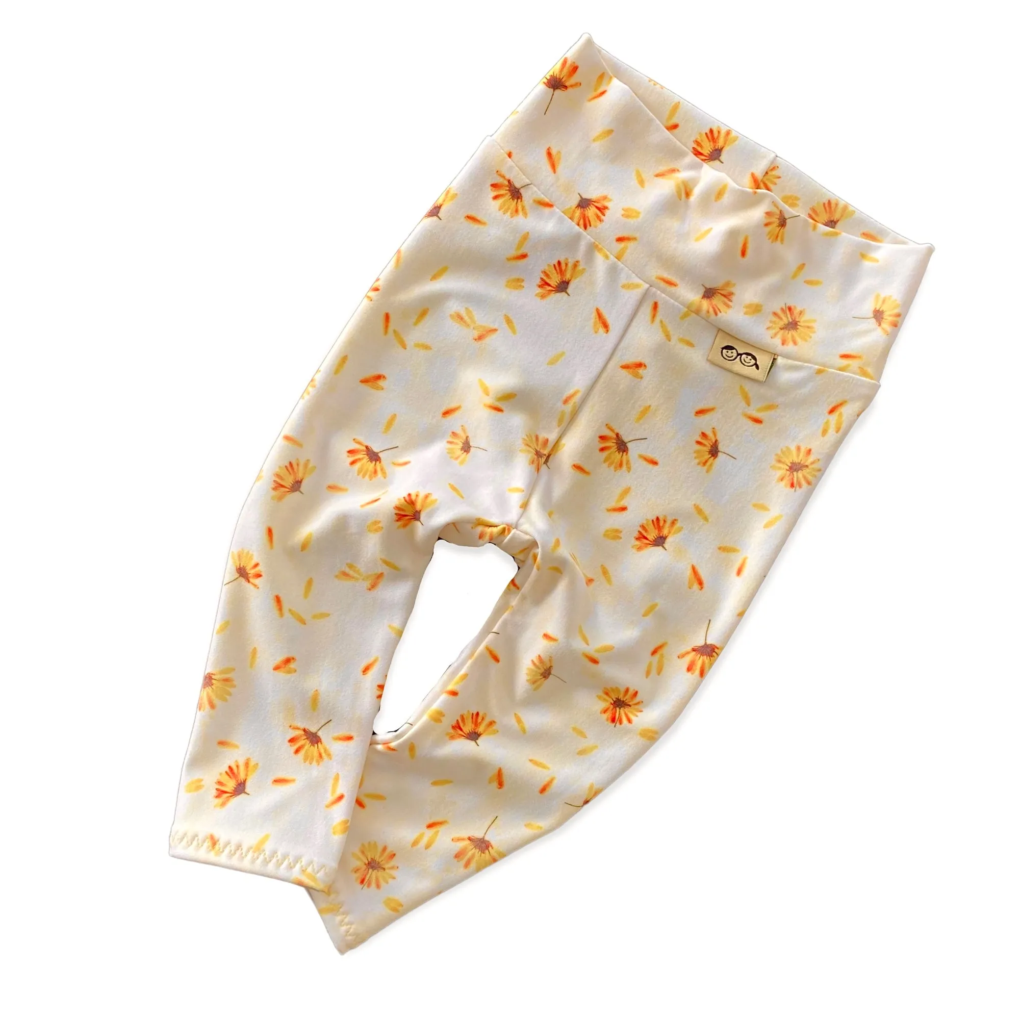 Daisy Blossom on Cream Leggings