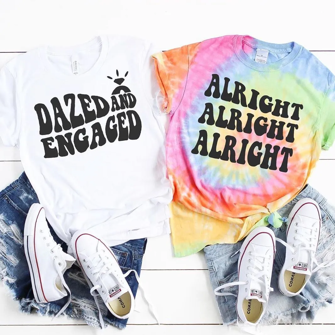 Dazed & Engaged Tie-Dye Bachelorette Party Shirts