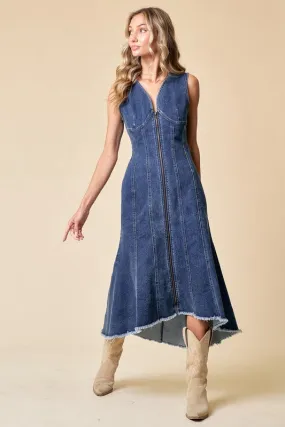 DENIM MIDI DRESS