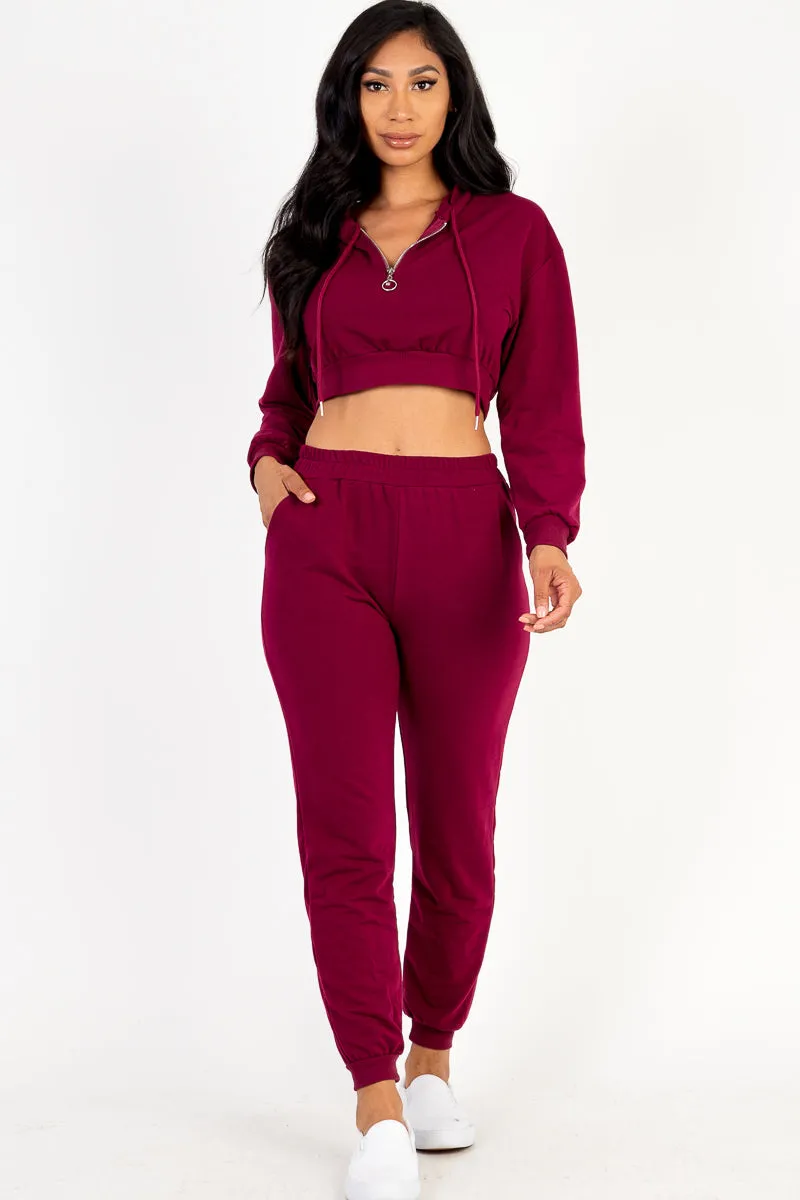 French Terry Half Zip Hoodie and Joggers Set (CAPELLA)