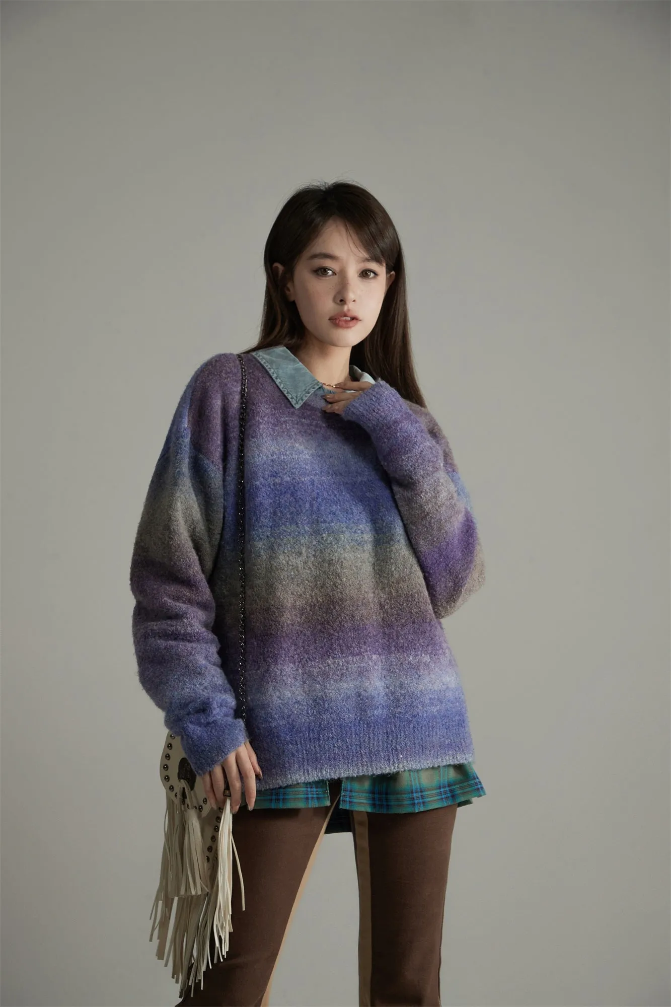 Gradient Stripe Knit Sweater