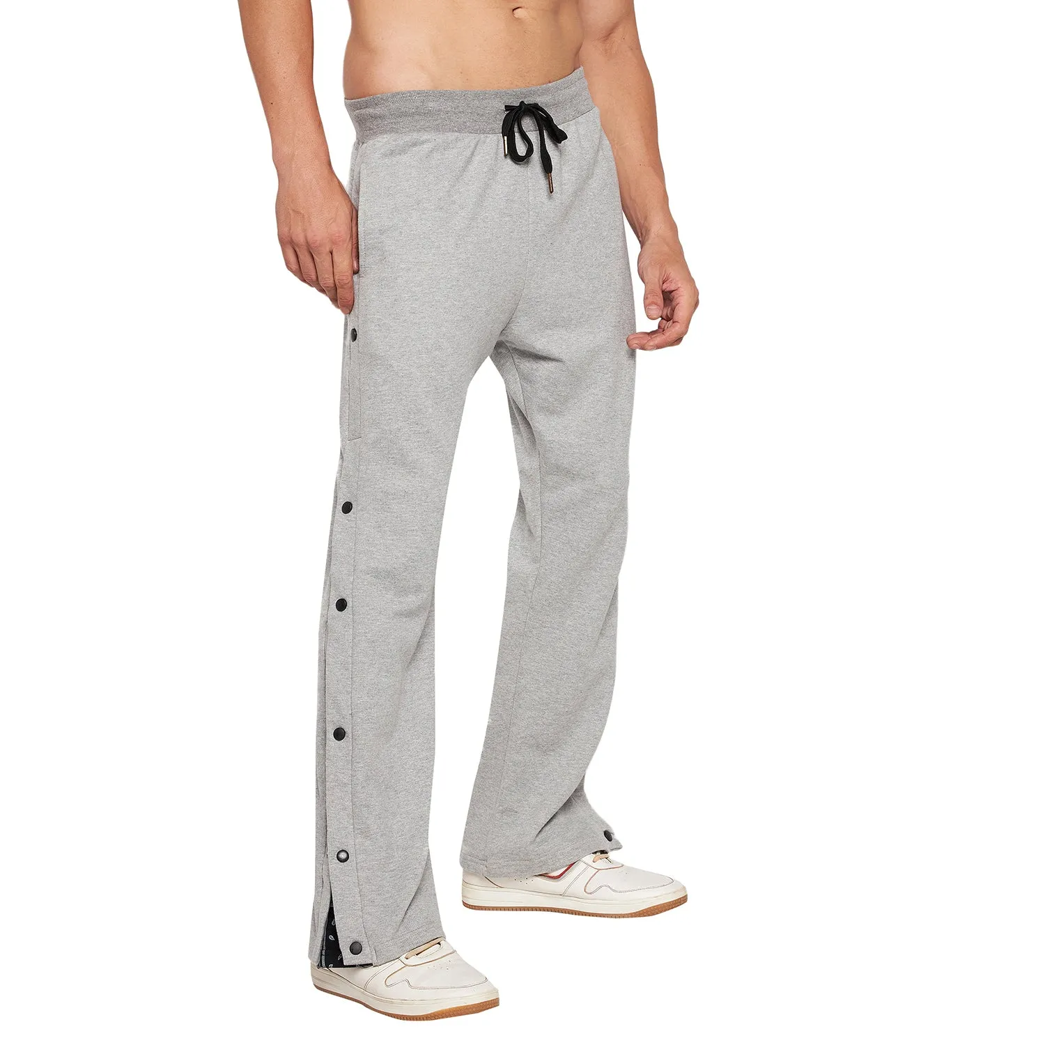 Grey Flared Snapbutton Joggers