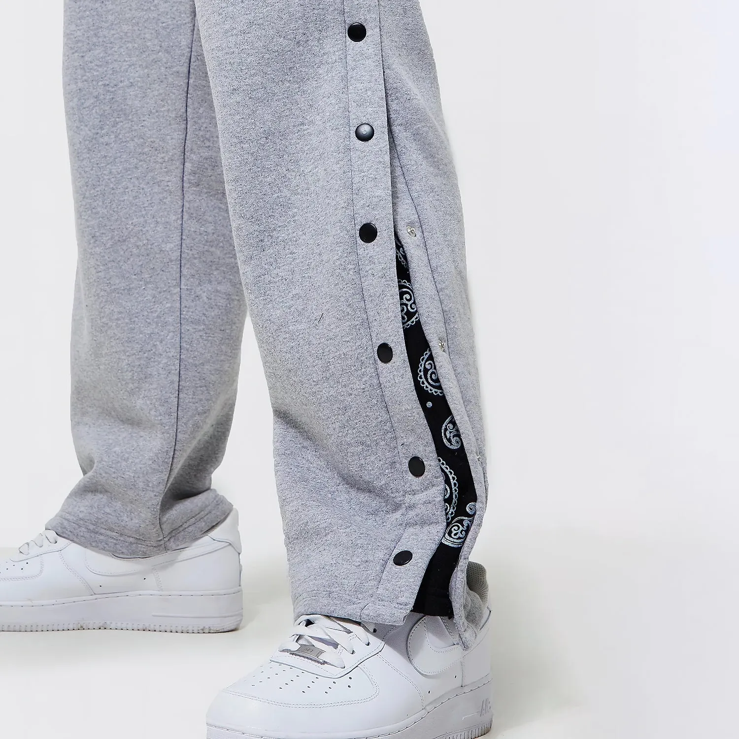 Grey Flared Snapbutton Joggers