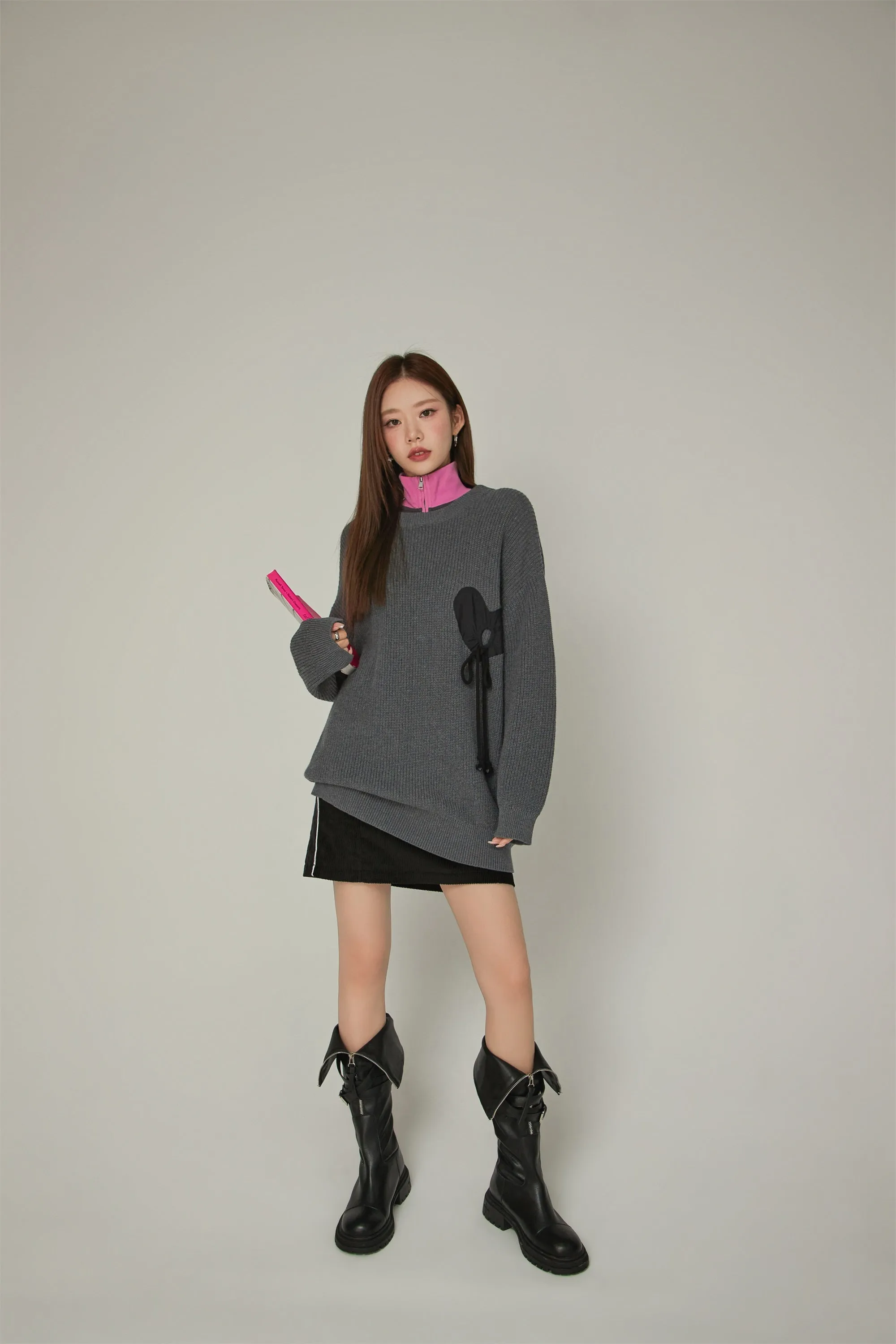 Heart String Loose Fit Knit Sweater