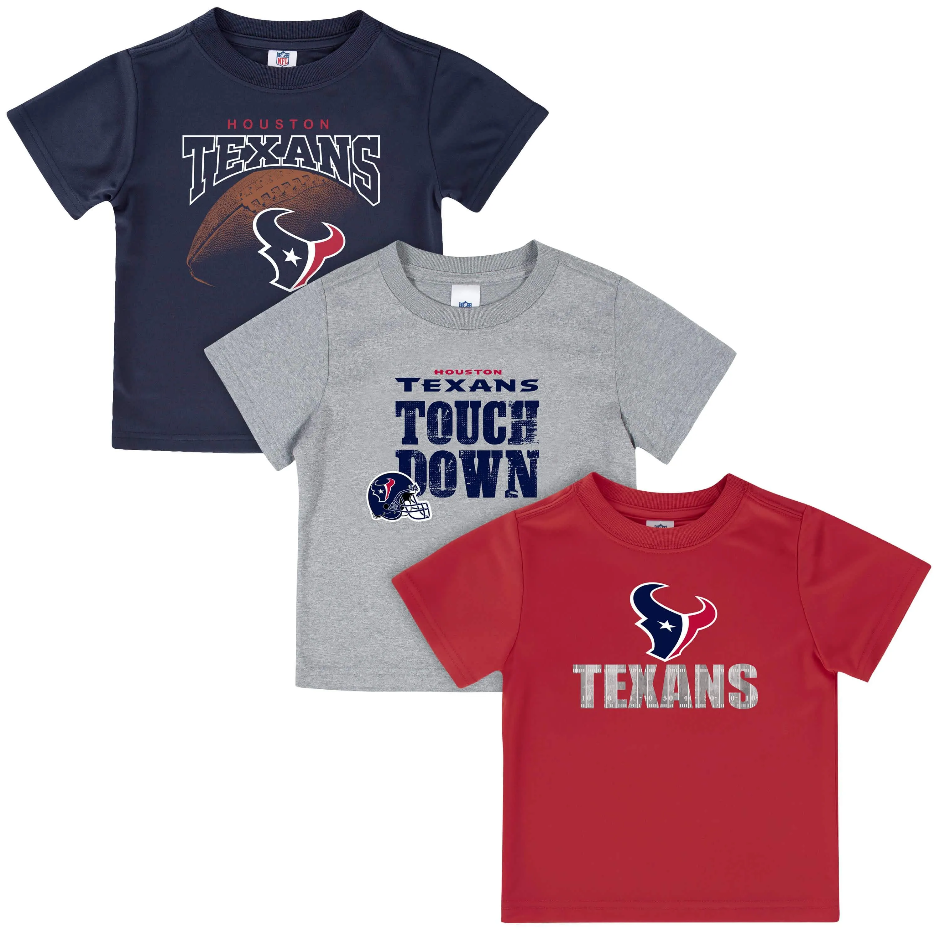 Houston Texans 3-Pack Toddler Boys Short Sleeve Tee Shirts (Discontinued)