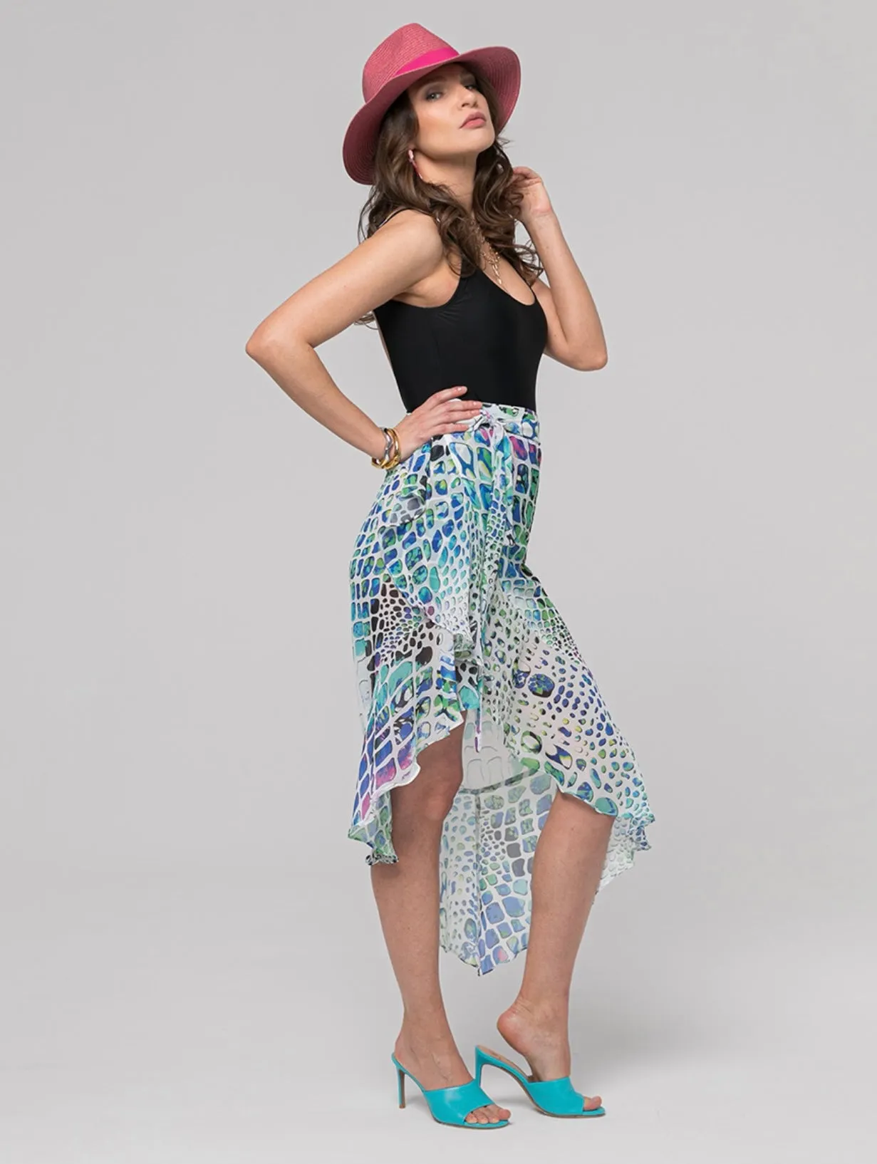 Icy Blast - Wrap Ruffle Skirt