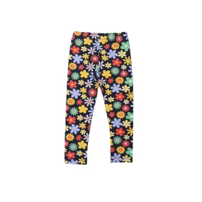 Korango Flower Print Cotton Legging - Navy