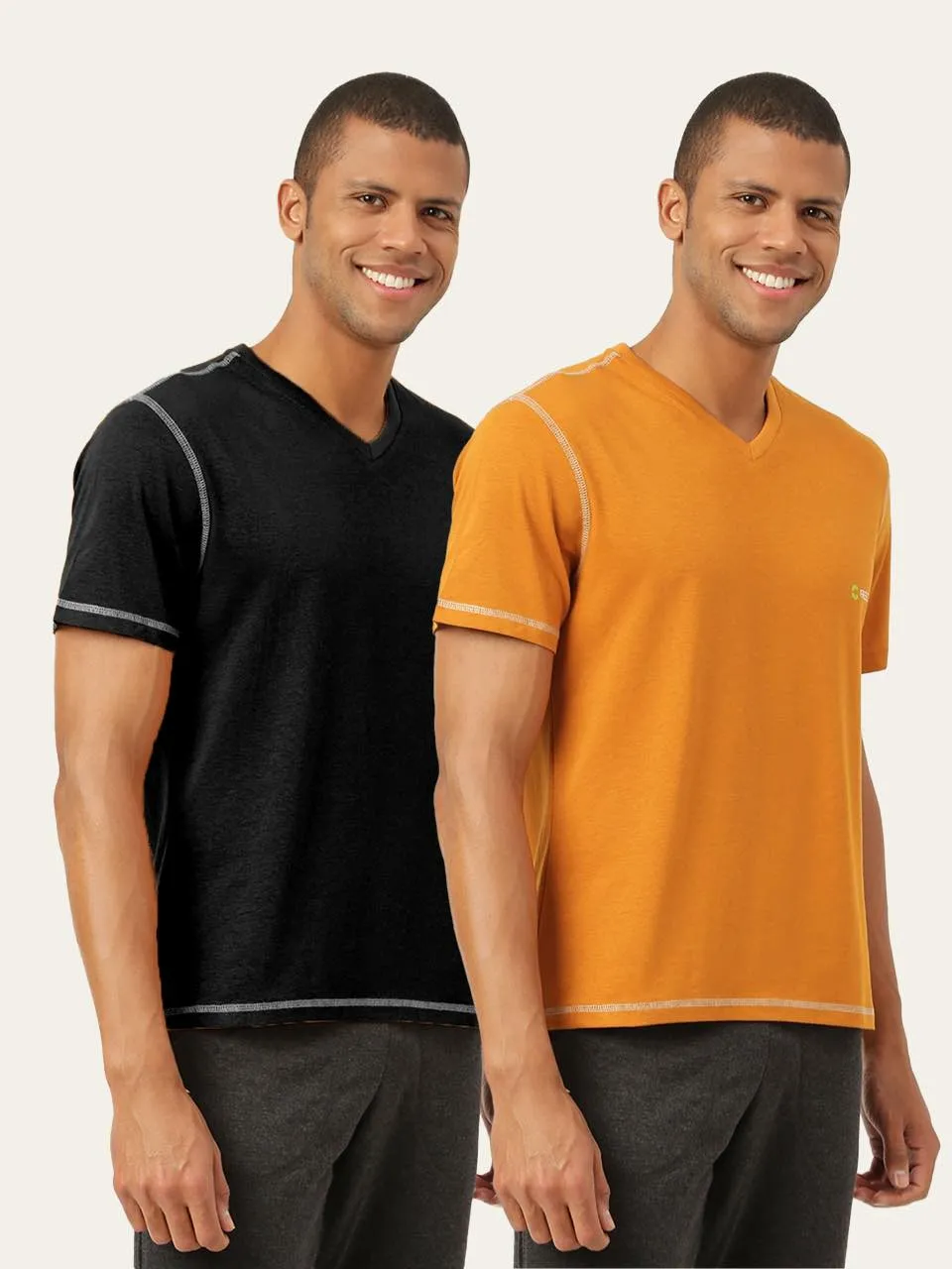 Men's Organic Bamboo Casual Tees - V Neck - (Pack of 2)