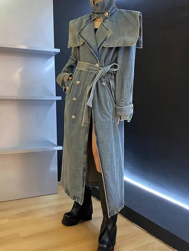 Mildred Belted Denim Coat