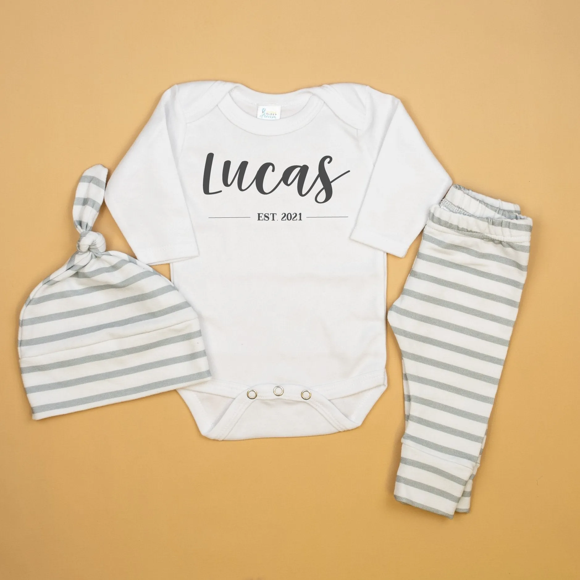 Newborn Established Bundle | Gray White Stripe