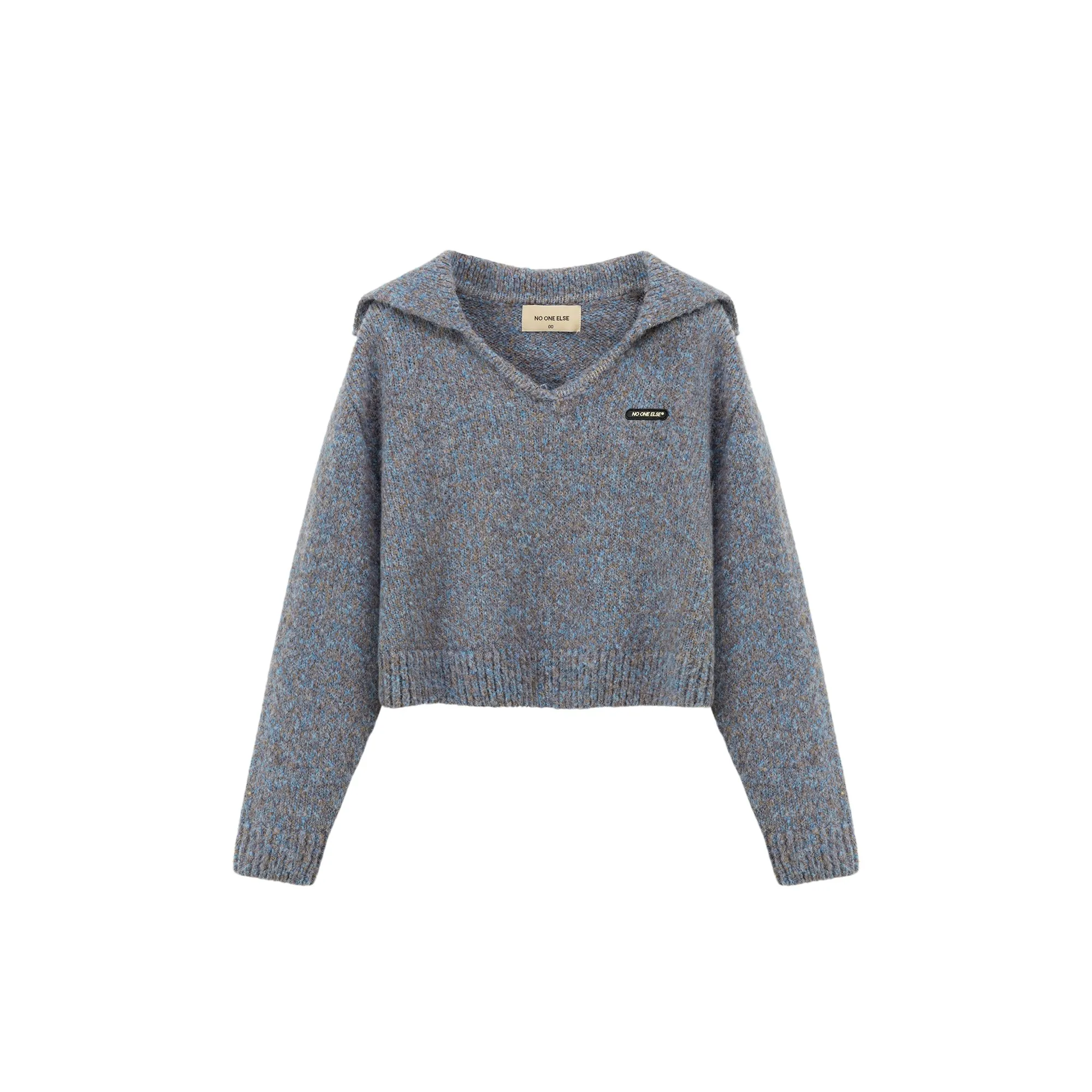 Open Big Collar Knit Sweater