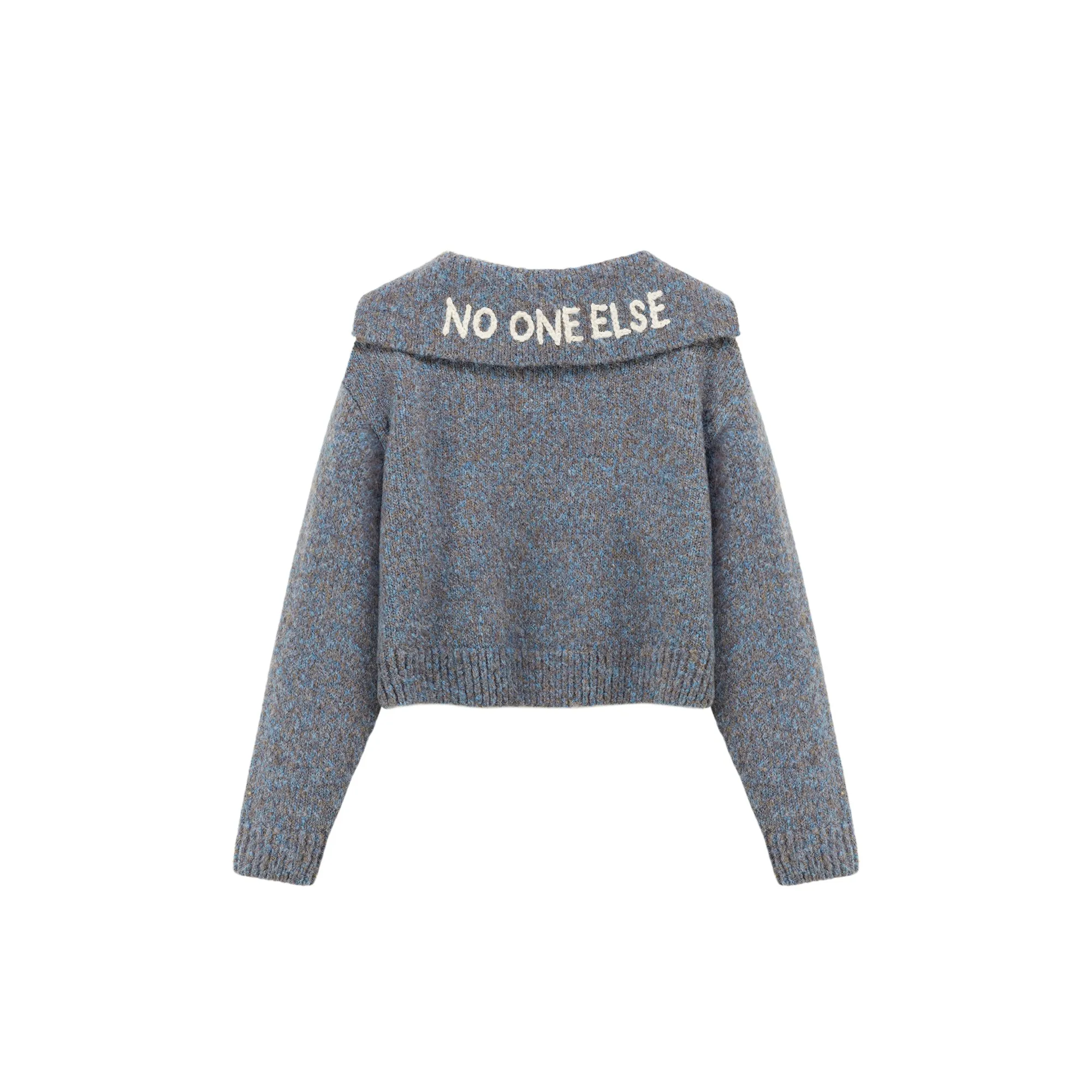 Open Big Collar Knit Sweater