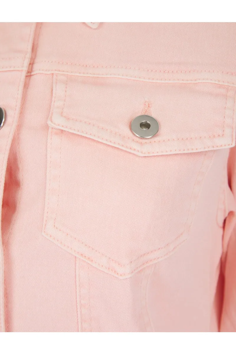 PINK COTTON STRETCH DENIM JACKET