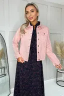 PINK COTTON STRETCH DENIM JACKET