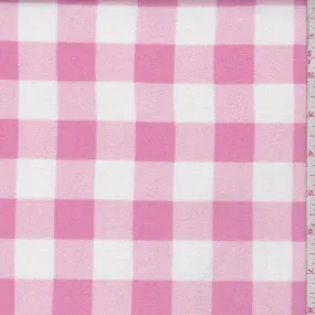 Pink/White Buffalo Plaid Jersey Sweater Knit Fabric