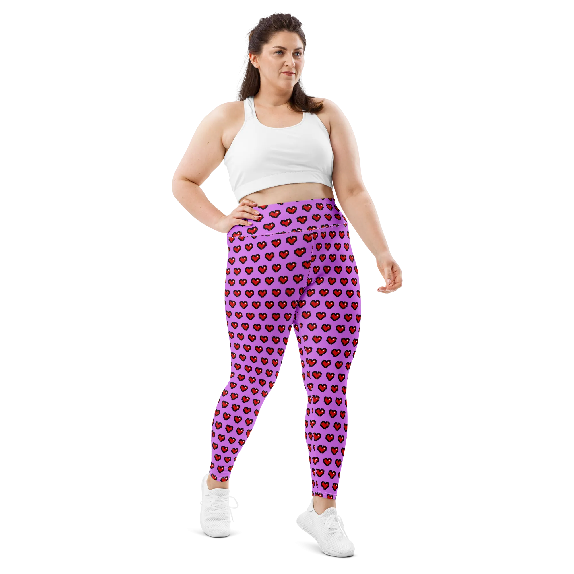 Pixel Hearts Plus Size Leggings (Women's 2XL-6XL)