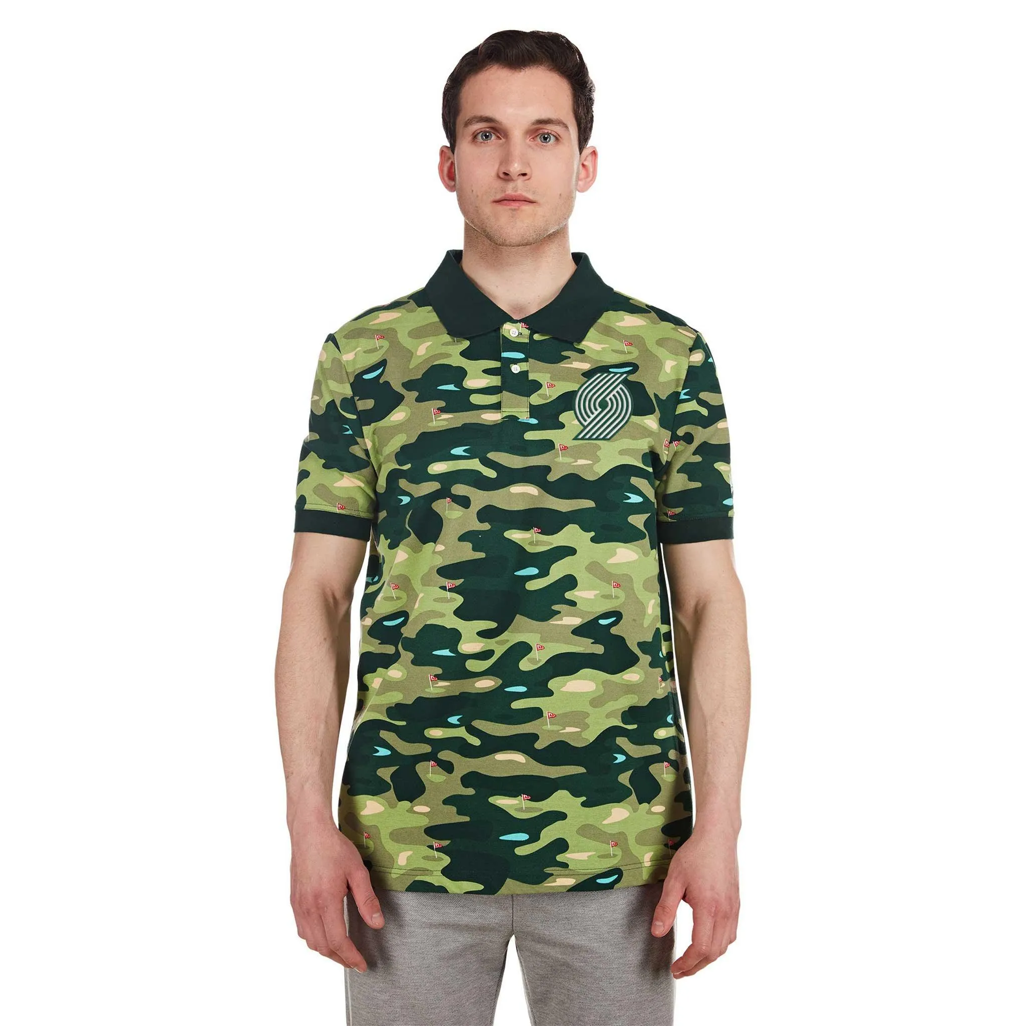 Portland Trail Blazers New Era Golf Camo Polo