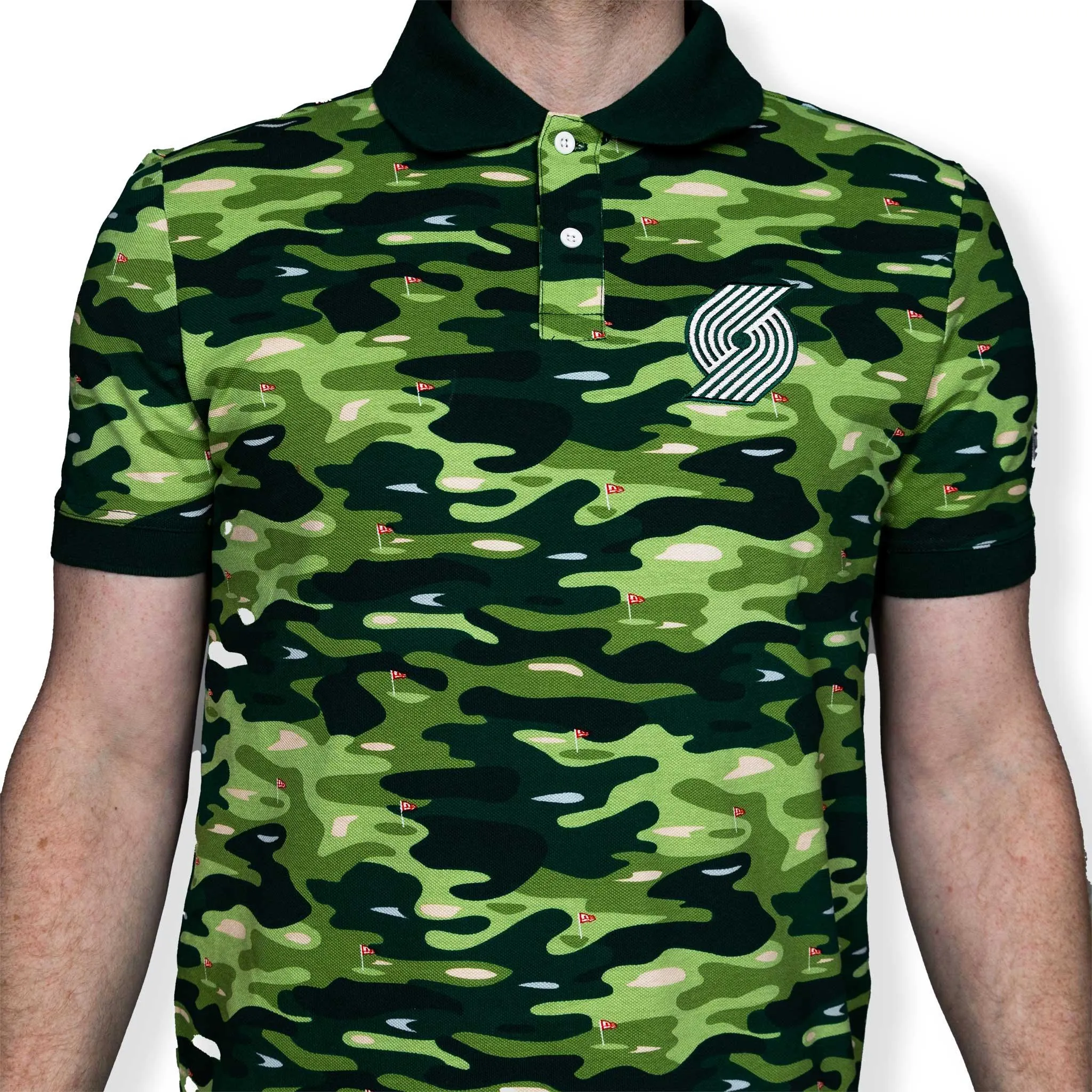 Portland Trail Blazers New Era Golf Camo Polo