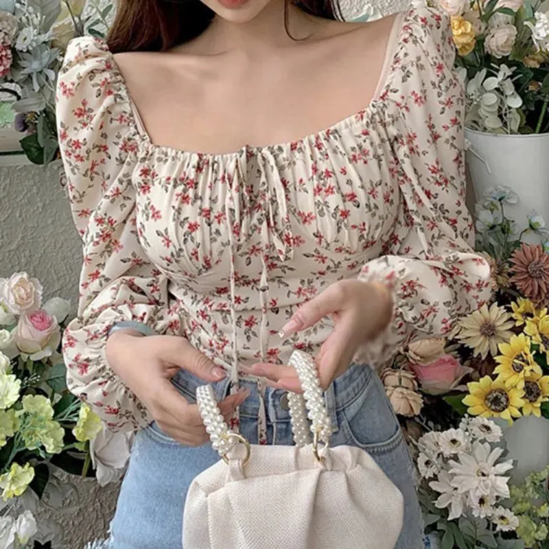 Pure Color Kawaii Chiffon Slim Crop Tees Blouse