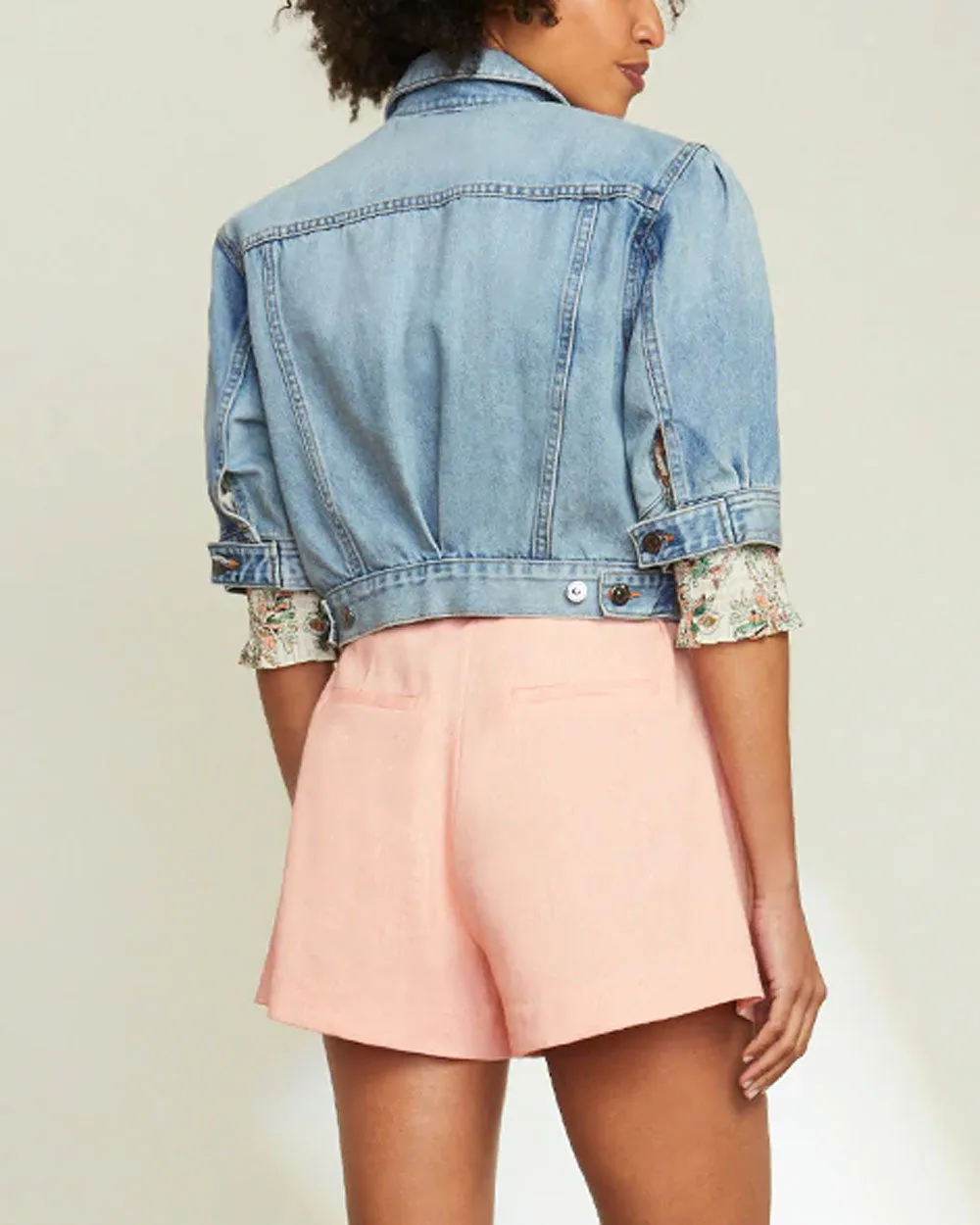 Raina Short Sleeve Denim Jacket in Keystone