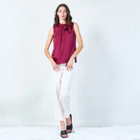 Sleeveless bow-tie blouse wholesale