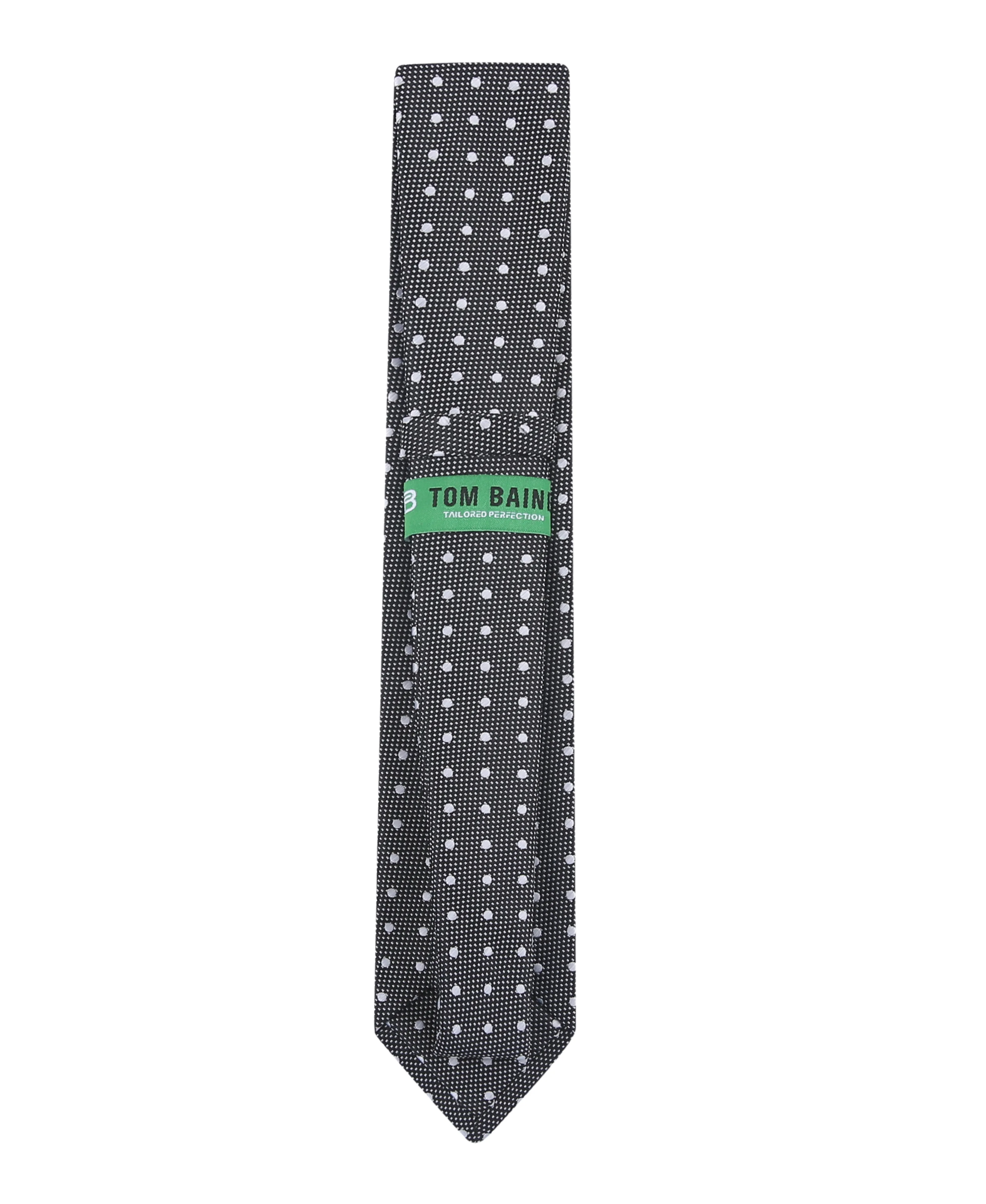 TB Men's Premium Necktie Dotted BLK/White