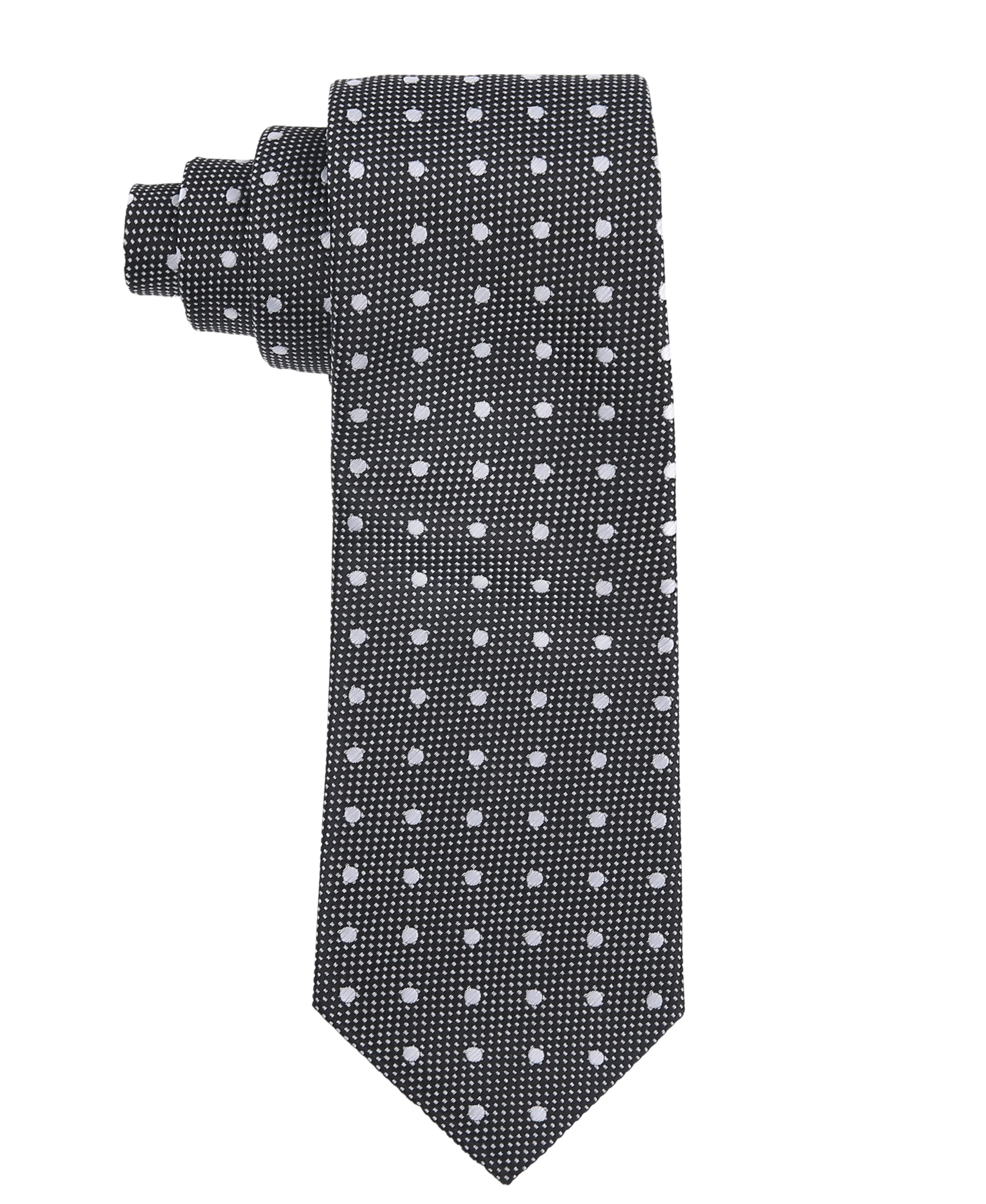 TB Men's Premium Necktie Dotted BLK/White