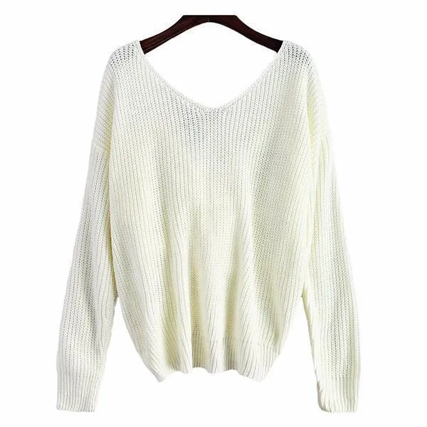 Women Twisted Back Knitted Sweaters