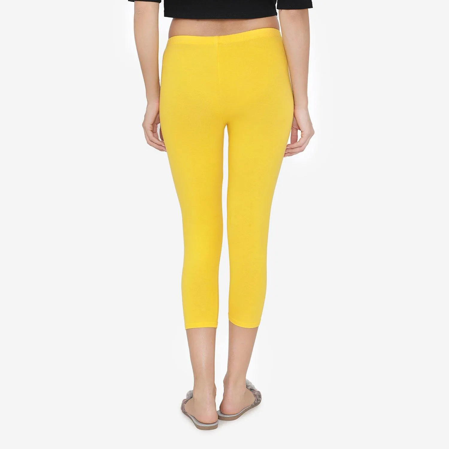 Women's Comfy Classy Capri Leggings - Sun Flower