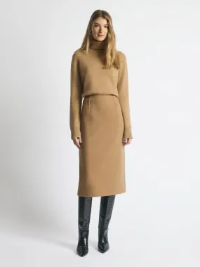 Wool cashmere wrap skirt