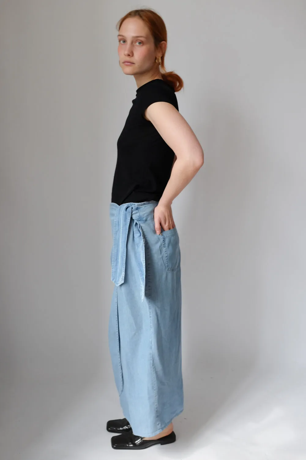 WRAP DENIM JOOP LONG SKIRT