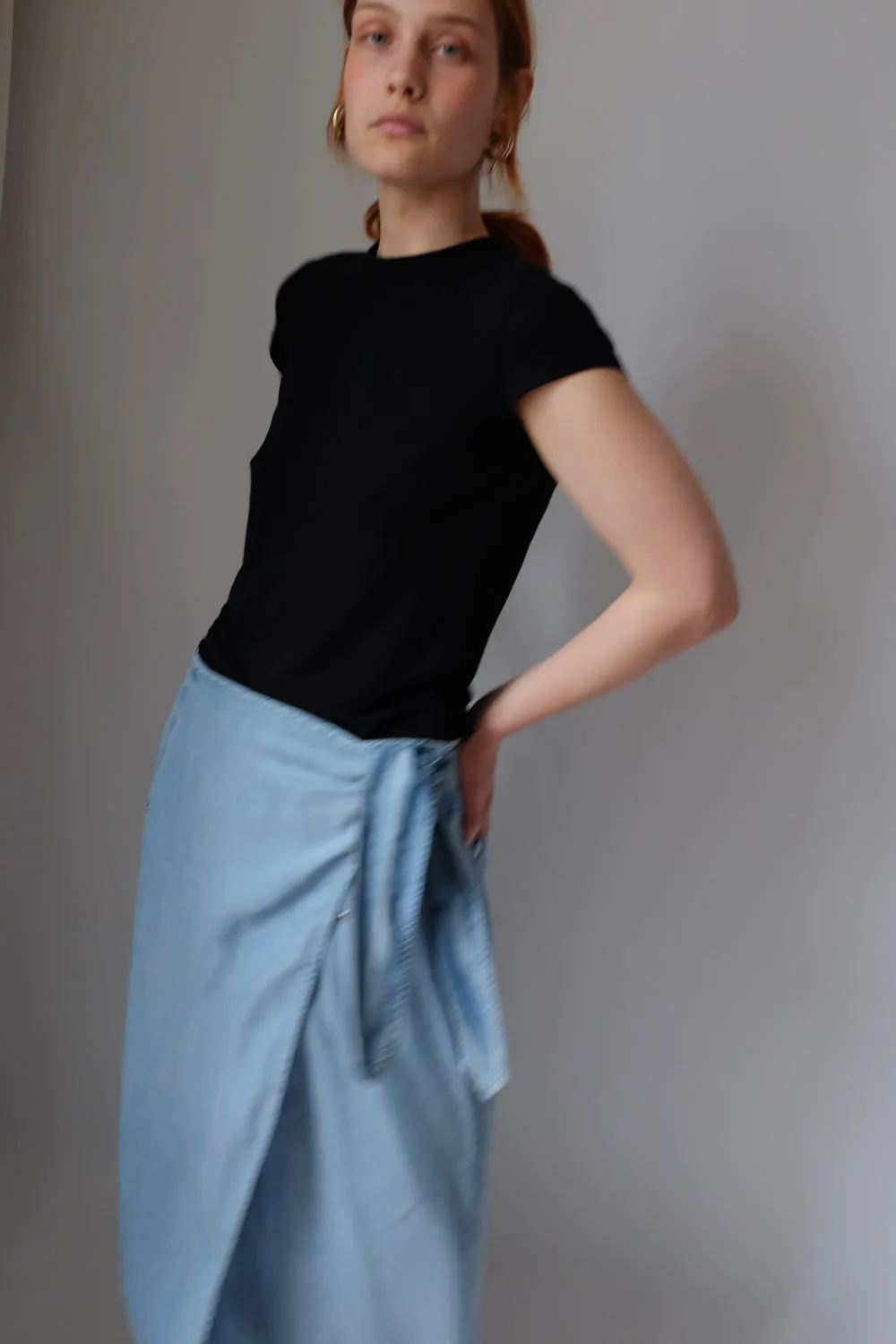 WRAP DENIM JOOP LONG SKIRT